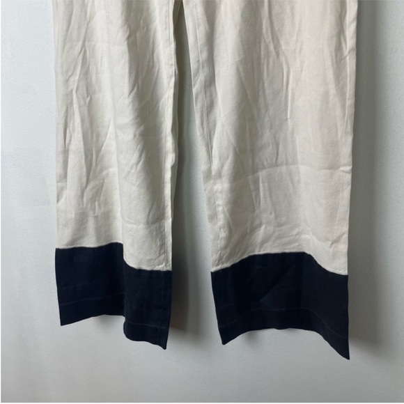 ANTHROPOLOGIE Leifsdottir Starboard Colorblocked Wide-Legs Linen Blend US 6 - Picture 8 of 8